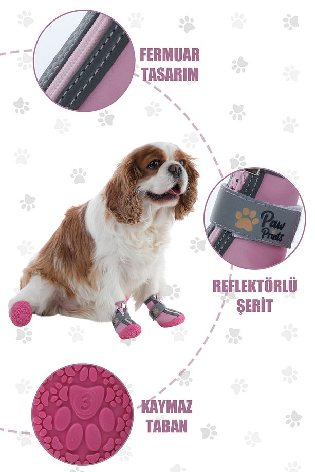 Kışlık Su Geçirmez Köpek Ayakkabısı, Deri Köpek Botu, Kauçuk Taban Köpek Ayakkabısı - 9