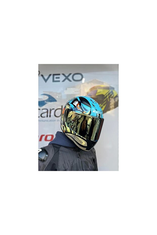 Rapıd 2 Neo Mavi-Mor Kask Gold Vizör -Mtn1 - 4