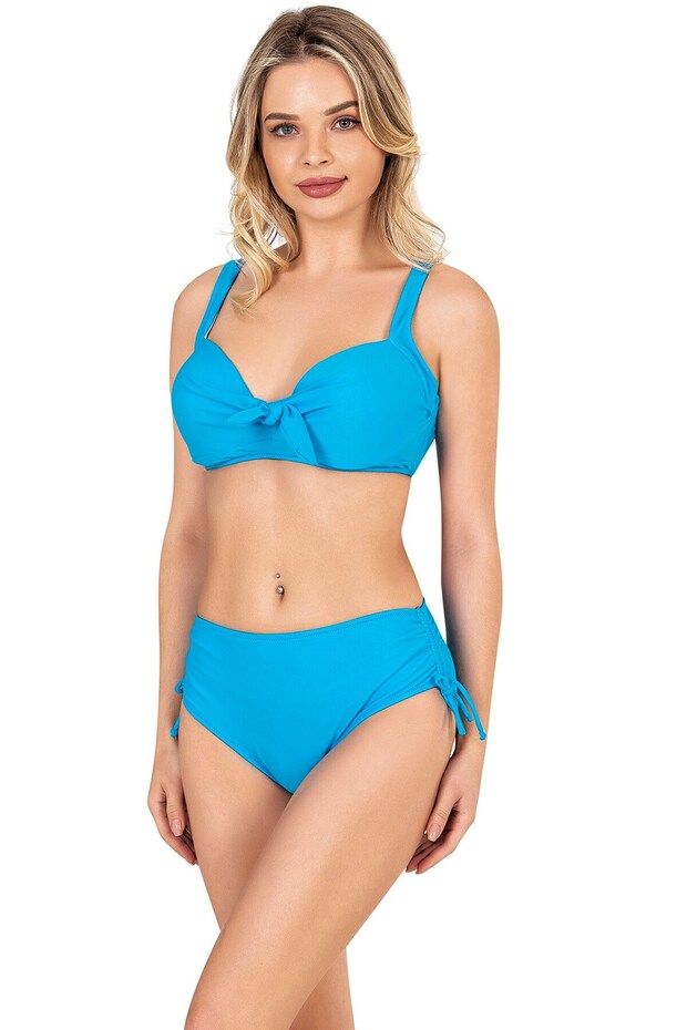 Women's Plus Size Underwire Blue Bikini Set