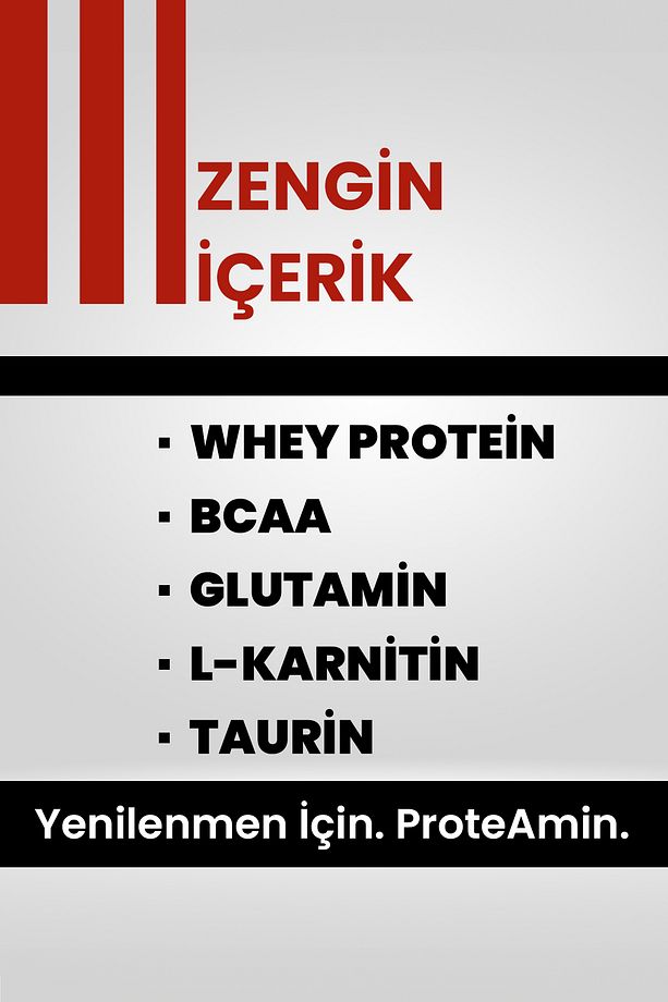 ProteAmin | Whey Protein - BCAA - Glutamin | Latte Aromalı | 28 Porsiyon - 3