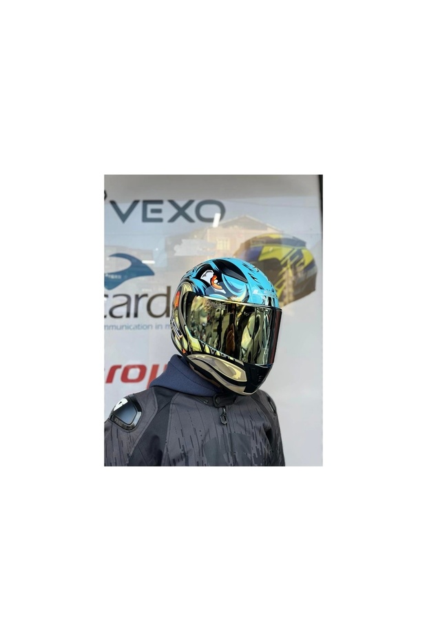 Rapıd 2 Neo Mavi-Mor Kask Gold Vizör -Mtn1 - 2