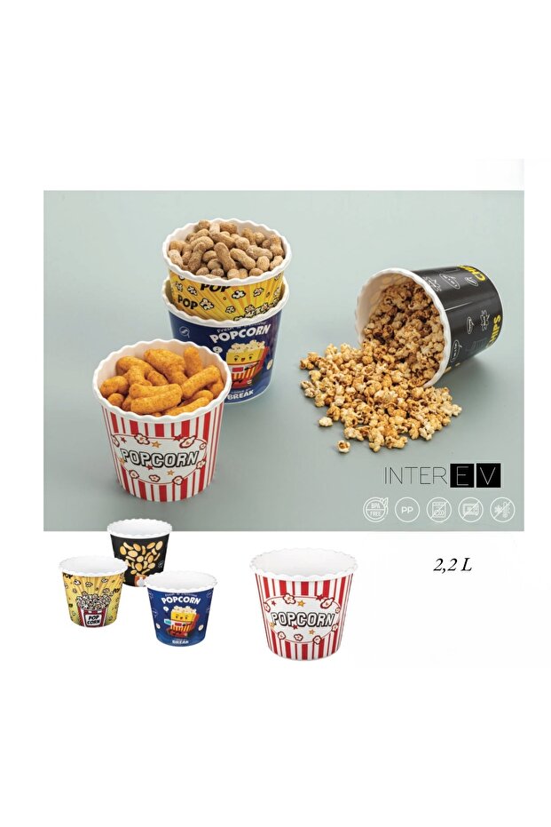 Popcorn Kutusu - 3'lü Patlamış Mısır Kovası - 2