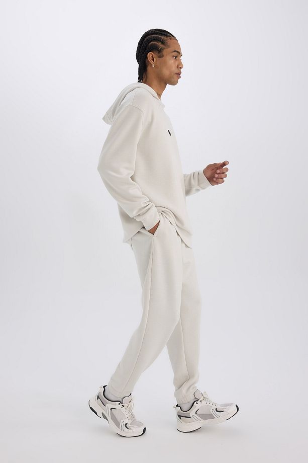 Fit Standart Fit Sporcu Jogger Eşofman Altı Skuba Dalgıç Kumaş Beli Bağcıklı Lastikli Paça D7 - 3