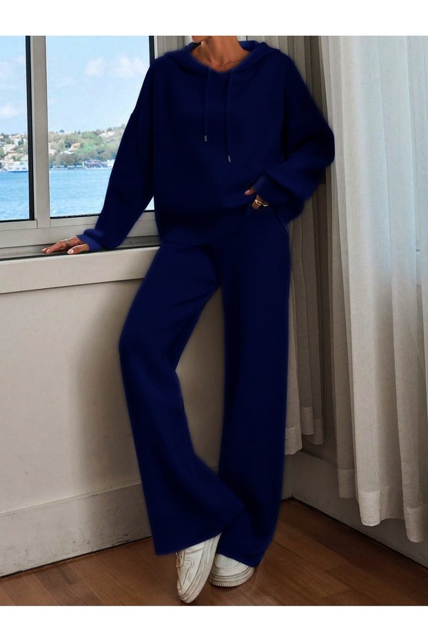 Women's Kitwear Hooded Top Pants Suit
