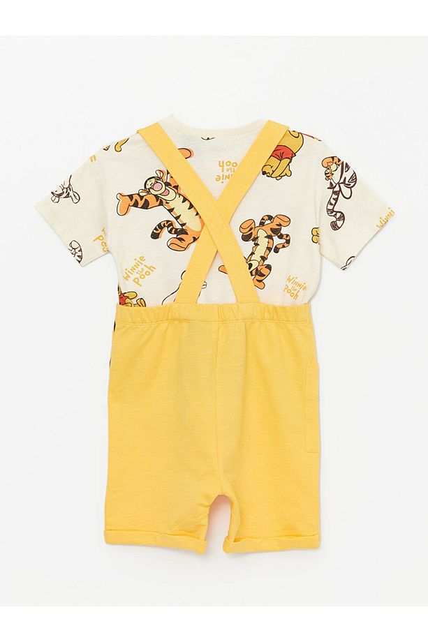 Lcw Kids Bisiklet Yaka Kısa Kollu Winnie The Pooh Baskılı Erkek Bebek Tişört Ve Salopet 2'li Takım - 7