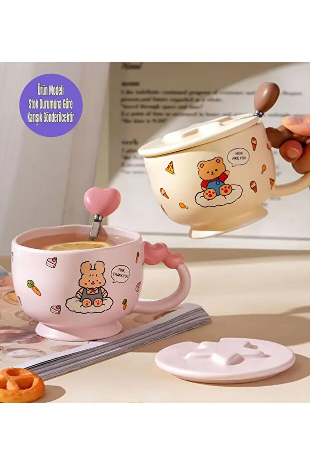 Sevimli Hayvan Figürlü Kapaklı Kupa - 1