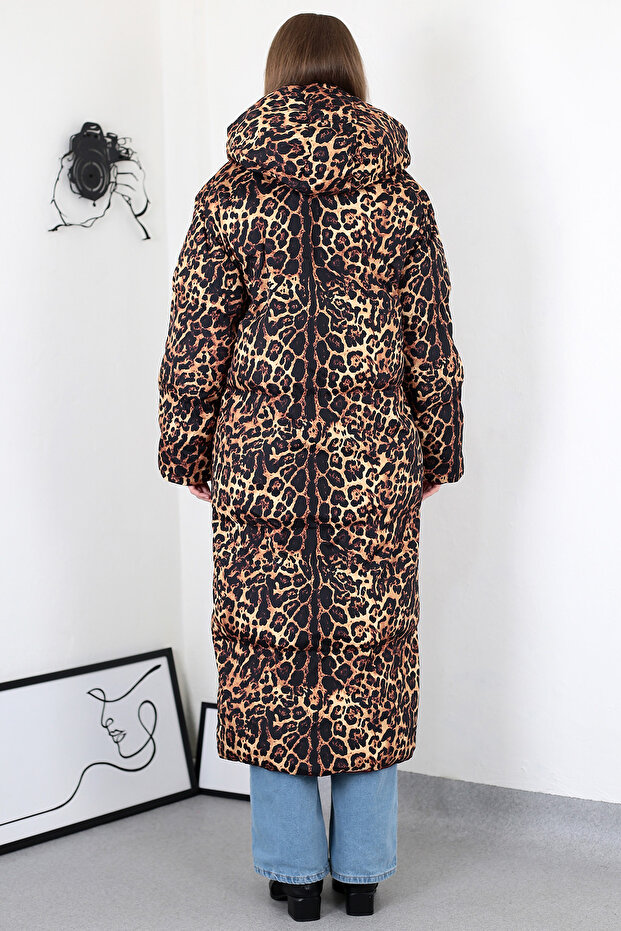 leopar çift taraflı mont - 4