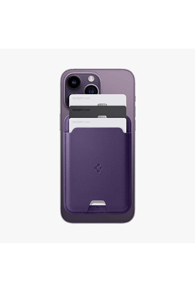 MagFit iPhone için MagSafe özellikli 3 Kartlı Manyetik Cüzdan Valentinus Wallet Purple - AFA06268