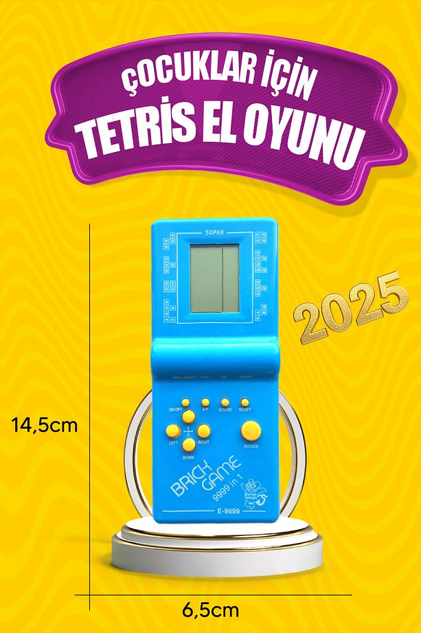 Pilli Tetris Gameboy Nostalji Mavi Oyuncak - 2