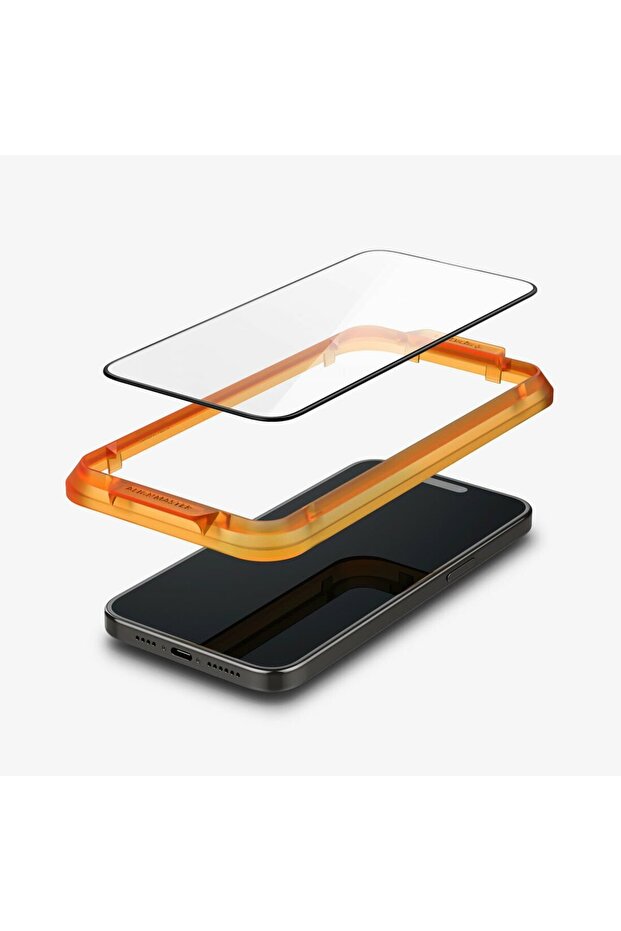 iPhone 15 Glass Screen Protector Easy Installation Glas.Tr Alignmaster Full Cover (2 Pieces) Black - Agl06906 - 2