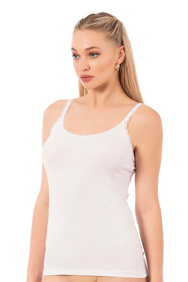 Özkan 24675 Kadın Modal Pamuklu Ince Askılı Dantelli Atlet - 3