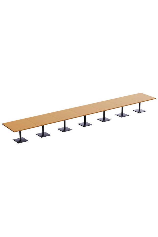 Ristoran Bar Table Square Base - 28 Seater Cocktail Bistro Table for Pub-Light Walnut