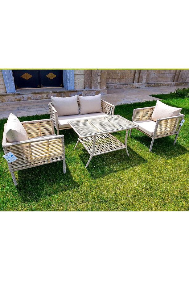 New York Rattan Bahçe Takımı 2 1 1 Sehpa-kum - 4