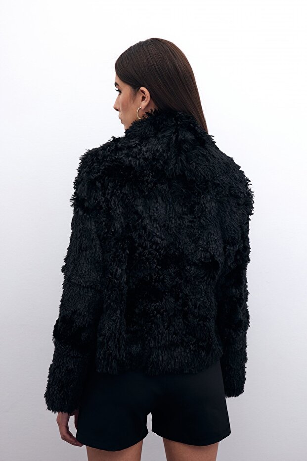 سترة قطيفة سوداء - طية صدر السترة - 8