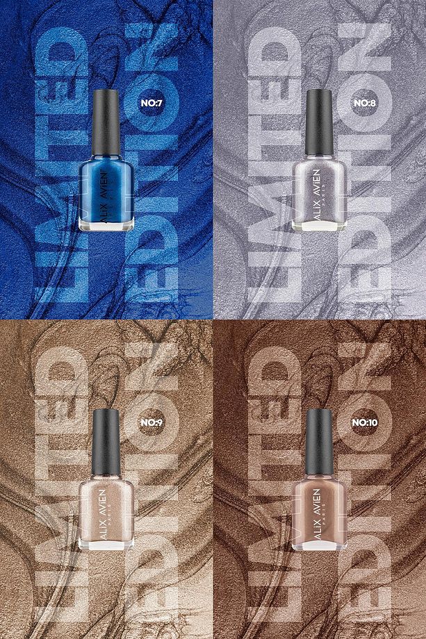 Yüksek Pigmentli Uzun Süre Kalıcı Hızlı Kuruma Sağlayan Parlak Bitişli Oje 10'lu Nail Lacquer Set 03 - 5