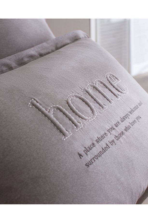 Bobigny Çift Kişilik Pamuklu SuperSoft Comforter Set - Antrasit - 7