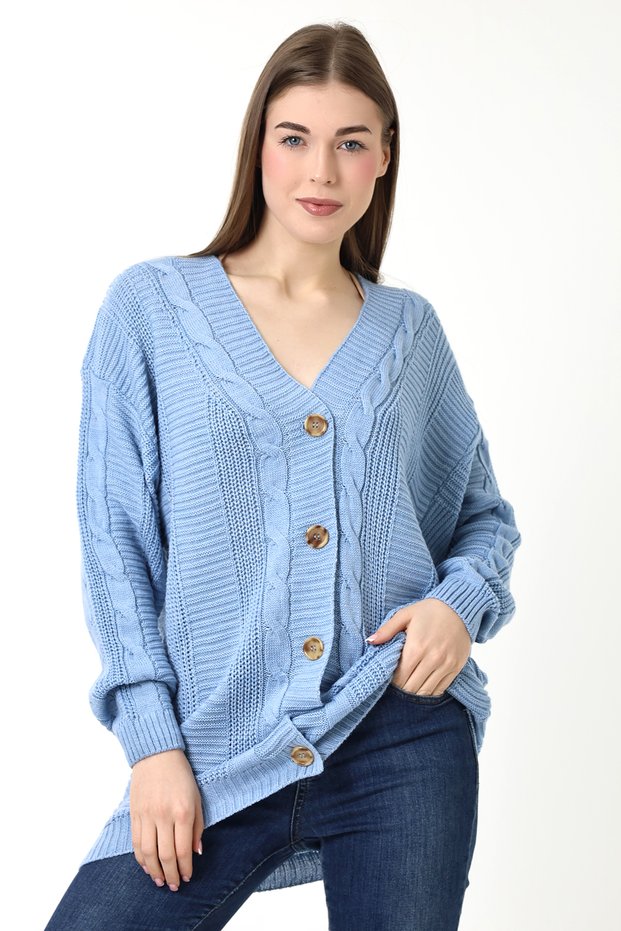 Women's 5 Button Oversize Knitwear Cardigan