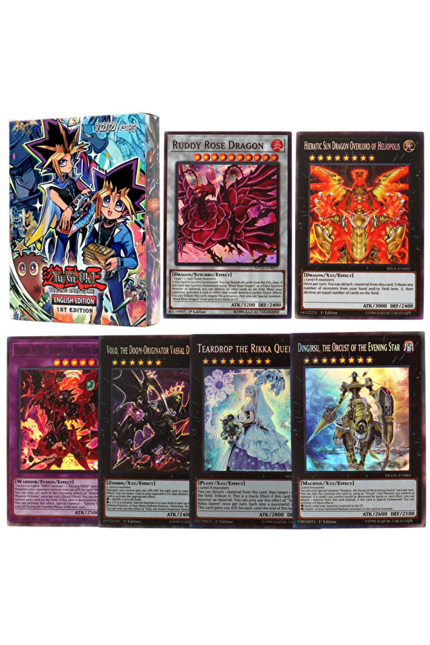 100Pcs Shiny Box 100Pcs No Repeat Holographic Yugioh Card in English YU GI OH Master Duel Competitiv