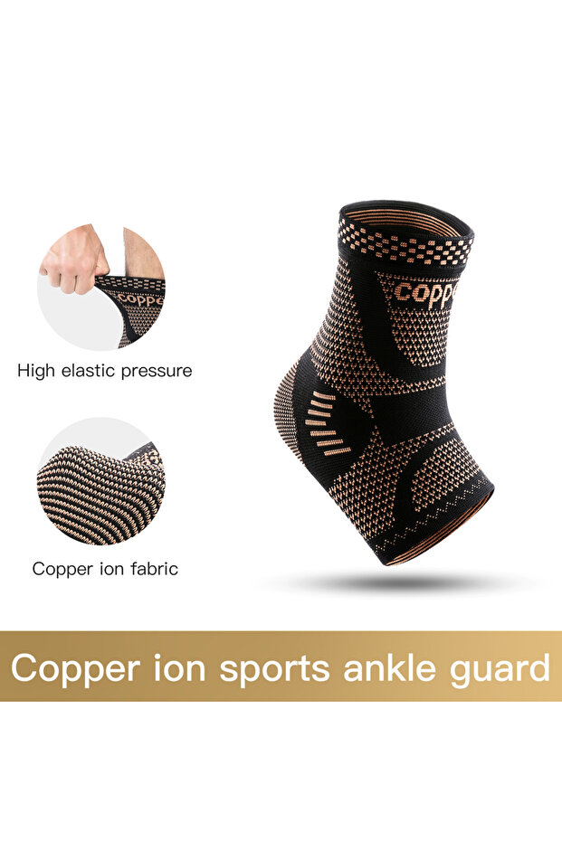 XL AB119 1Pcs Copper Ankle Brace,Infused Ankle Support Compression Sleeve for Men Women,for Foot Pai