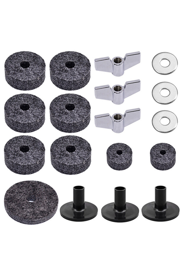 18pcs Drum Accessories Set Black Drums Replacement Felt Set Musical Instrument Accessories