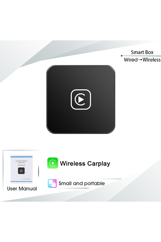 CarPlay Box JMCQ 2024 Hot Wireless CarPlay Box Android Auto Adapt For Wired CarPlay Display To Wirel - 1