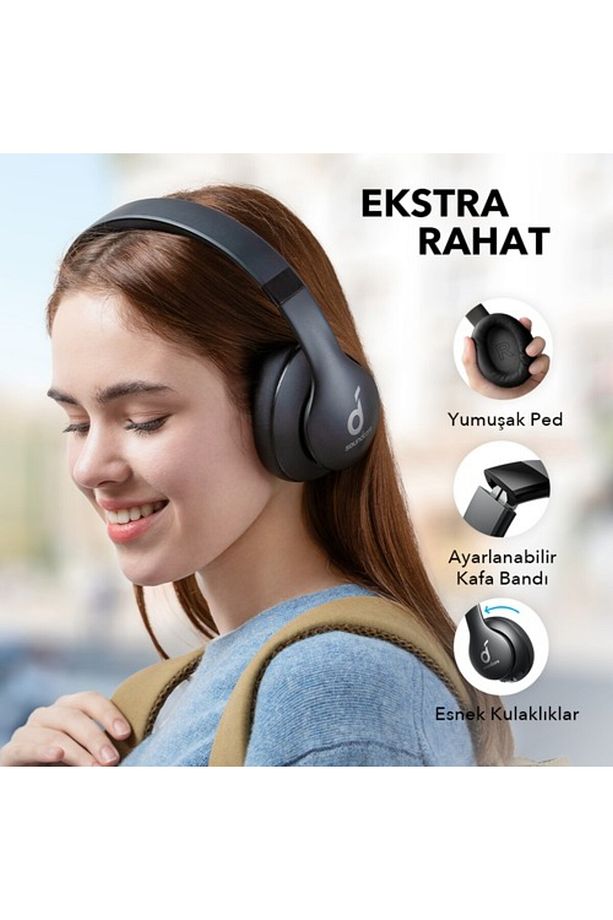 Soundcore Life Q10i Kablosuz Bluetooth 5.0 Kulaklık - 60 Saate Varan Çalma Süresi - Siyah - A3 - 3