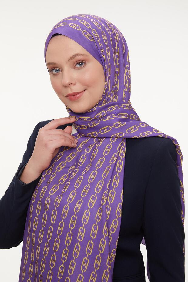 Purple Chain Pattern Love Shawl