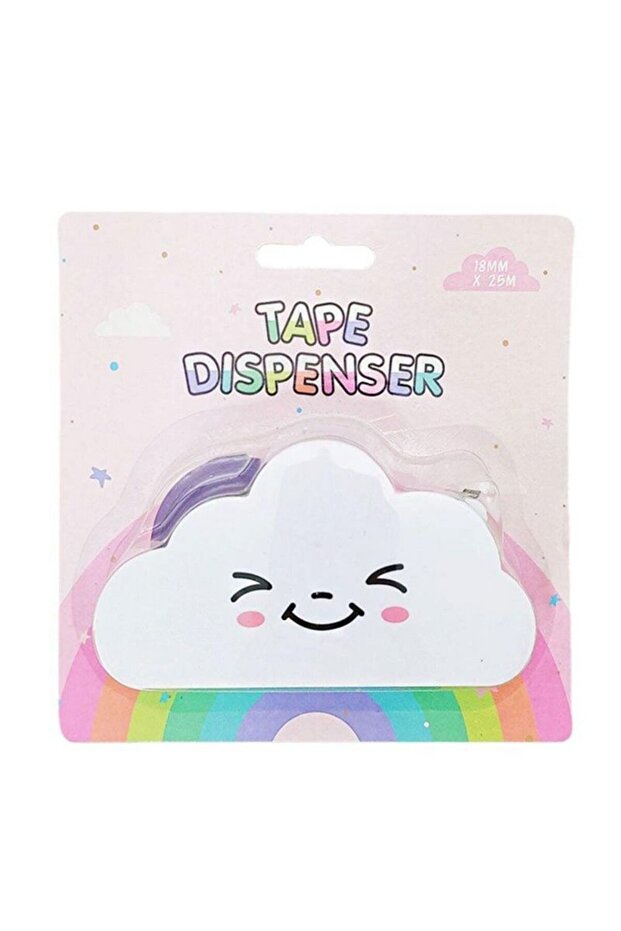 With Tape Cloud Shaped Tape Dispenser Rainbow Color Packing Tape Cutter Stationery Adhesive Machine