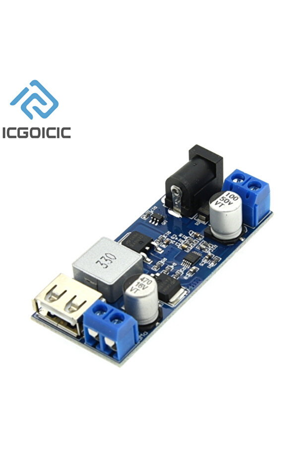 وحدة تزويد الطاقة ICGOICIC DC 5A خافضة الجهد من 24 فولت/12 فولت إلى 5 فولت، لوحة محول PCB XY-3606
