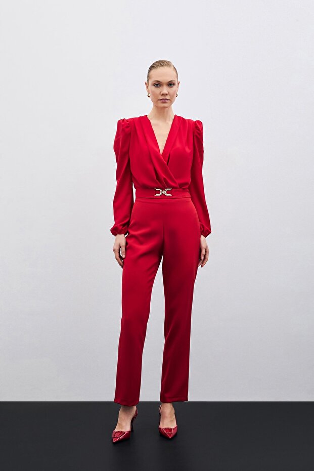 Accessory Detailed Trousers - Red