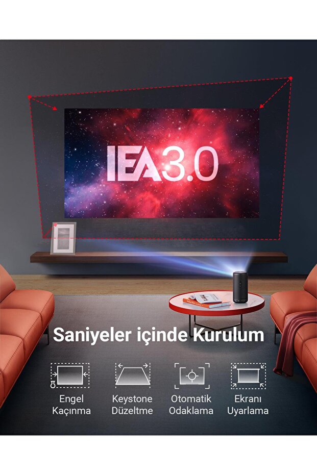 Nebula Capsule 3 Akıllı Taşınabilir Projeksiyon Cihazı - 1080P - D2425 - 4