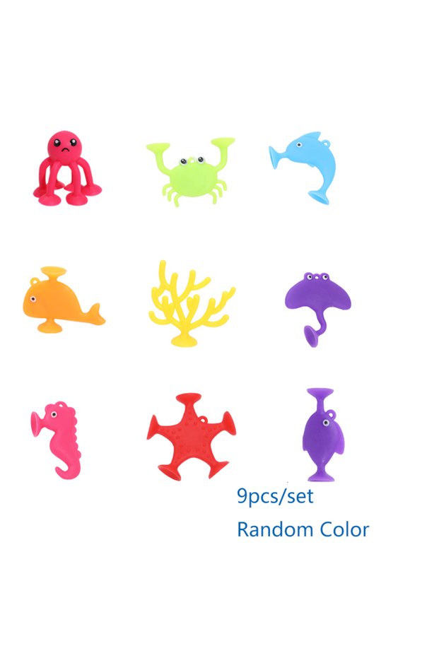 1 set Marine Animals Suction Cup Toys, Bath Toys for Kids, Ocean Animals Shaped Sucker, Window Trave