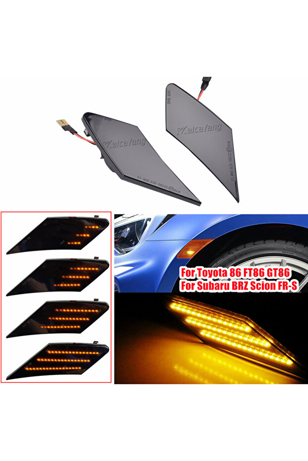 Dynamic Smoked 2x LED Dynamic Turn Signal Light For Toyota 86 FT86 GT86 Side Marker Indicator Sequen - 1