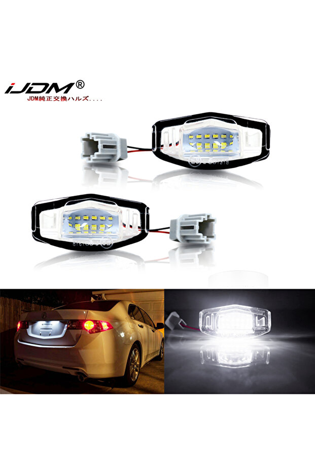 WHITE iJDM Xenon White OEM-Fit LED License Plate Light For Acura MDX RL TL TSX ILX For Honda Civic A