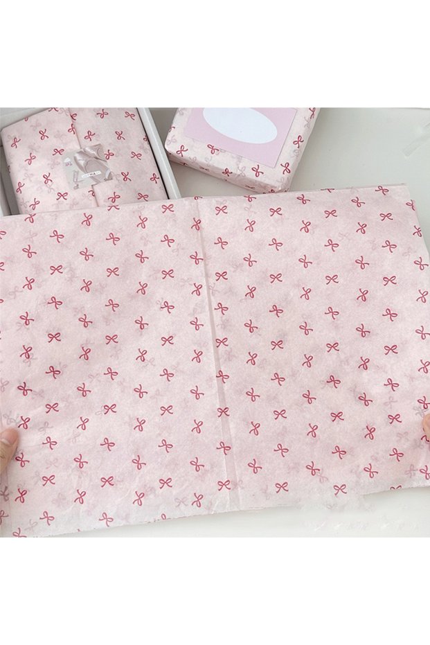 Pink 10 Pieces Of Pink Bow Snow Pear Paper Handmade Paper Gift Wrapping Paper Flower Bouquet Packagi
