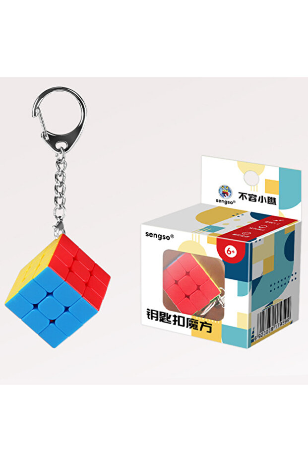 A Sengso Key Chain 3x3 Mini Magic Cube 3x3 Bread Magic Tower KeyChain Backpack decoration Cubo Mag.