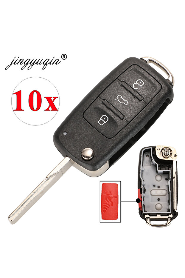 jingyuqin 10 قطع 4 أزرار 020AD مفتاح بعيد قذيفة حالة مناسبة ل VW Caddy Eos جولف جيتا بيتل بولو...