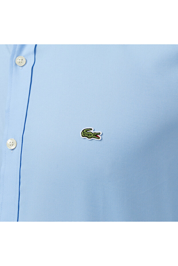 Erkek Slim Fit Açık Mavi Gömlek - 5