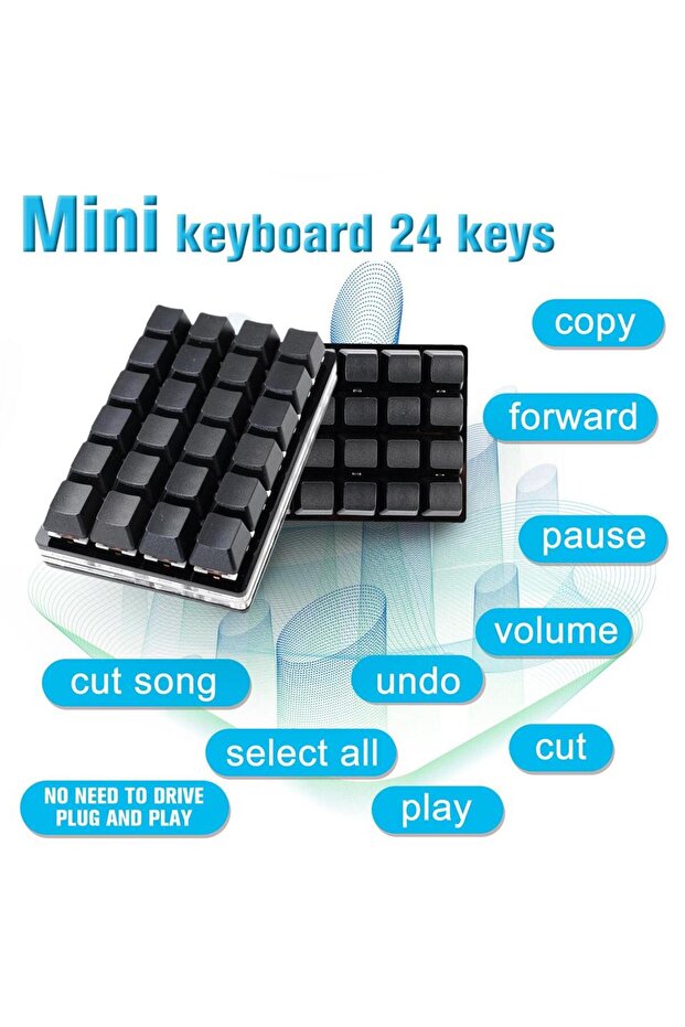 Mini Black 24 Keys Custom Mechanical Keyboard 16 Keys Programmable Gaming Keyboard Sayo Device Sh... - 3