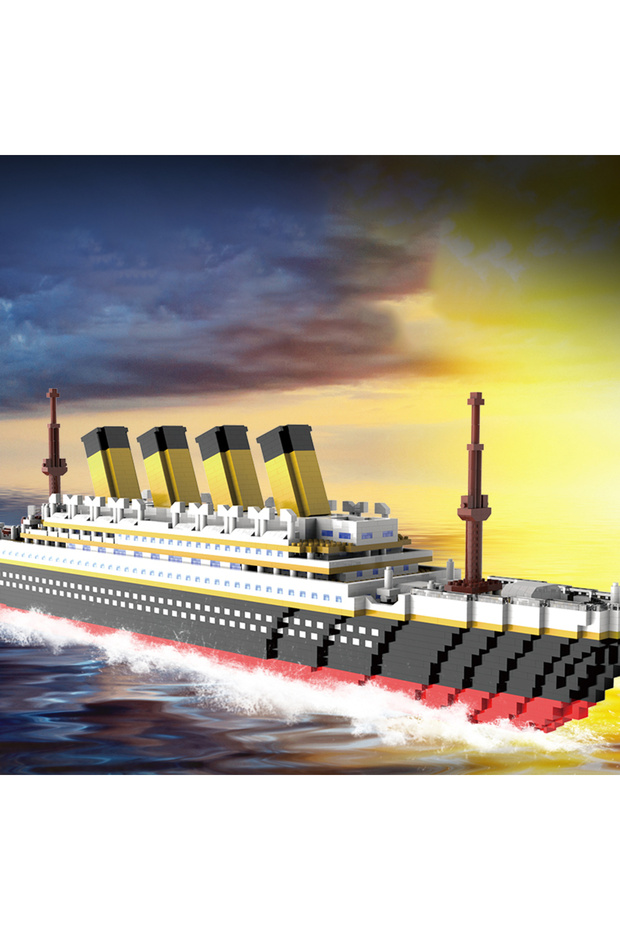 Micro Diamond Small Particle Titanic Building Block Iceberg Scene Desktop Model Boy and Girl Puzz... - 2
