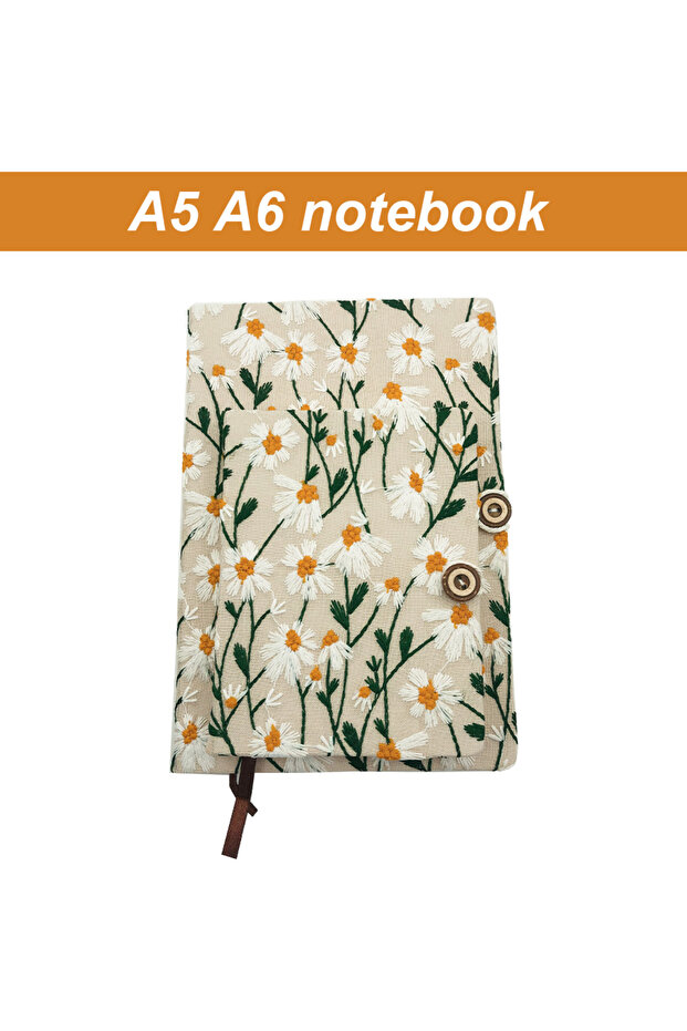 A6 Blank A5 A6 Knitting Embroidery Notebook Blank Line 100 Sheets 200 Pages Notepad with Bookmark Jo - 1