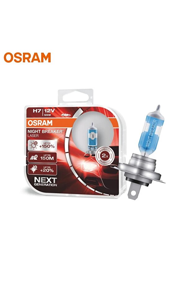 H7 OSRAM H4 H7 H11 12 فولت مصباح هالوجين أمامي للسيارة Night Breaker Laser مصابيح سيارات من الجيل التالي +150% B