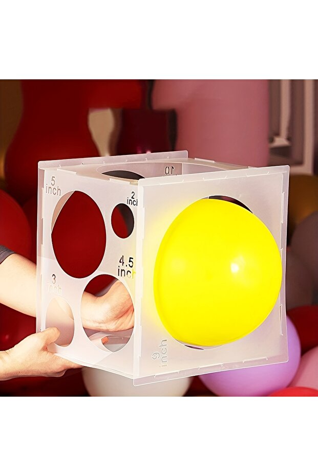 10inch Clear 1pc, Holiday Wedding Party 11 Hole Balloon Size Measuring Box,Smooth Section Does Not H