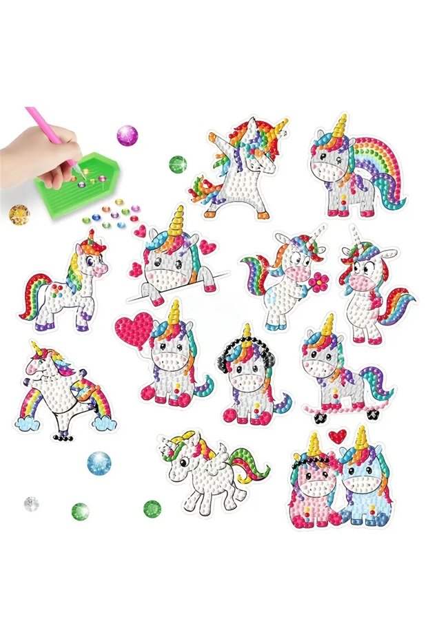 BT187 5D Children's Diamond Painting Sticker Craft Art Handmade DIY Cute Cartoon Animal Theme 6-12 Y