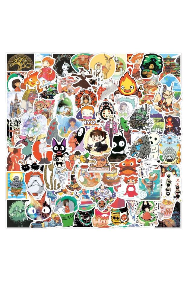 MULTICOLOR 100Pcs Cartoon Hayao Miyazaki Stickers DIY Stickers Scrapbooking Phone Luggage Skateboard