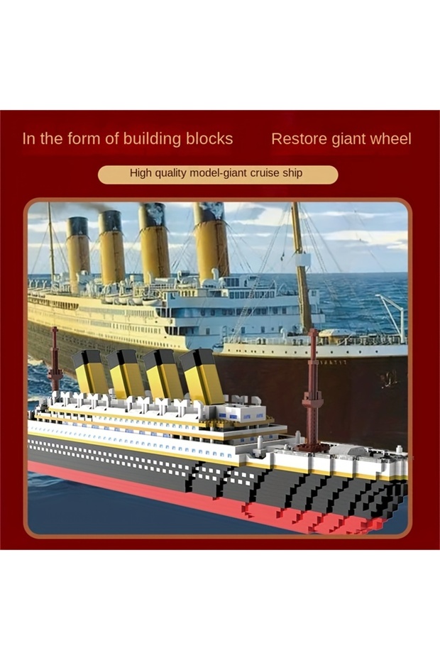 Micro Diamond Small Particle Titanic Building Block Iceberg Scene Desktop Model Boy and Girl Puzz... - 3