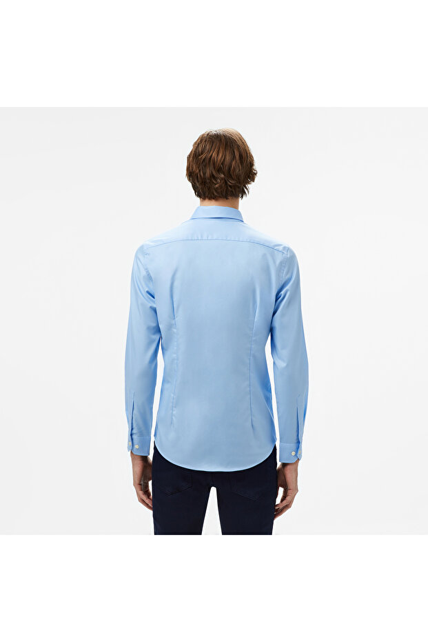 Erkek Slim Fit Açık Mavi Gömlek - 3