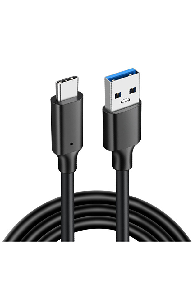 كابل USB 3.2 10 جيجابت في الثانية أسود بطول 2 متر، كابل USB من النوع A إلى USB C 3.2 Gen2 لنقل البيانات، قرص صلب SSD USB C