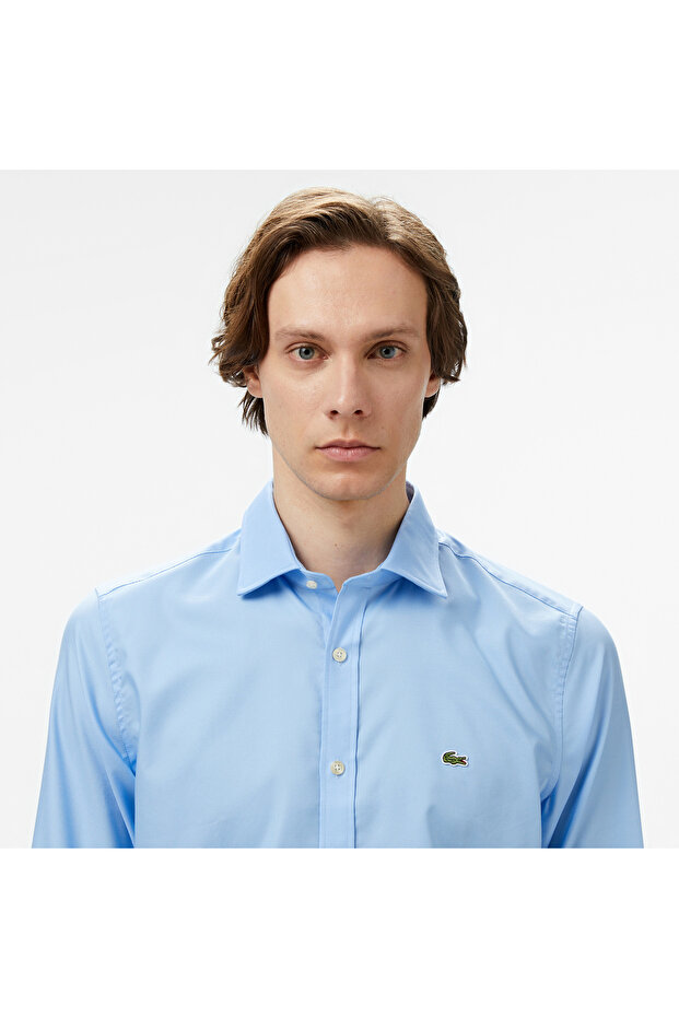 Erkek Slim Fit Açık Mavi Gömlek - 2