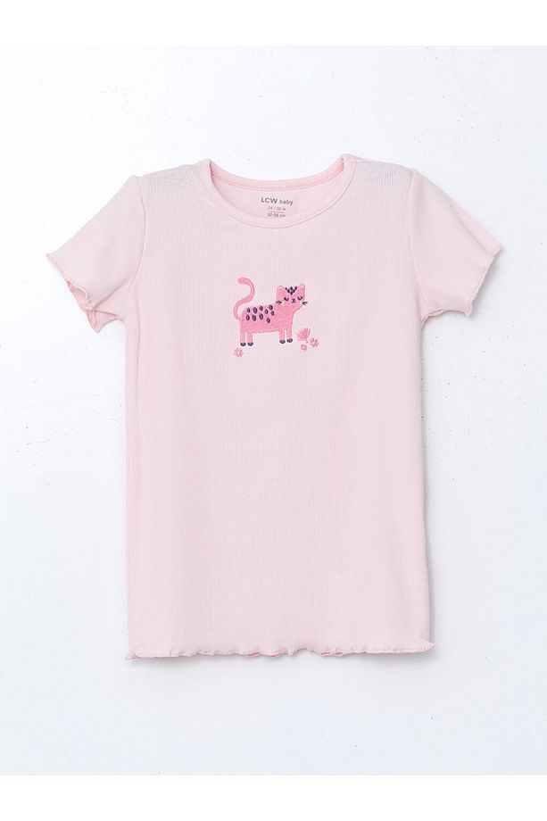 Pembe Bisiklet Yaka Kız Bebek Şortlu Pijama Takım 2'li - 3
